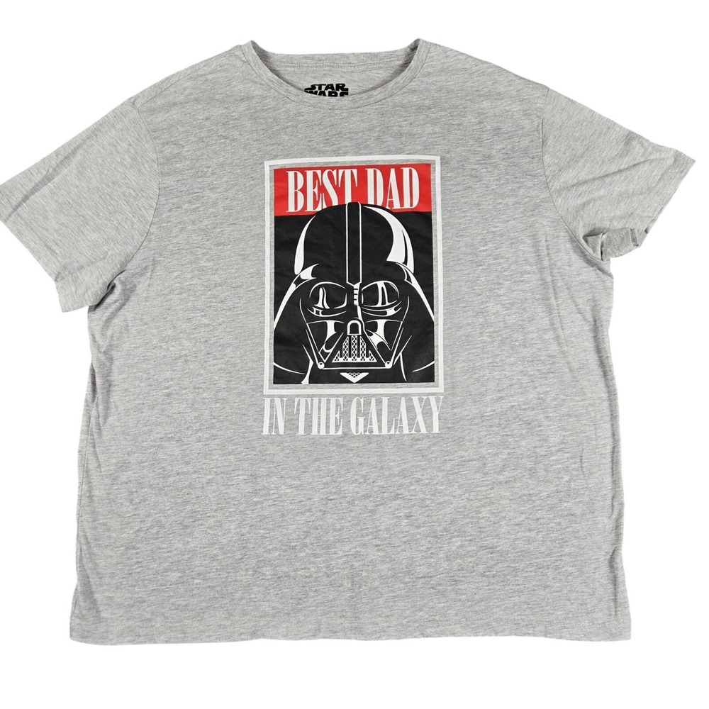 Star Wars Darth Vader Best Dad In The Galaxy T-Shirt Mens XXL Gray Graphic Tee